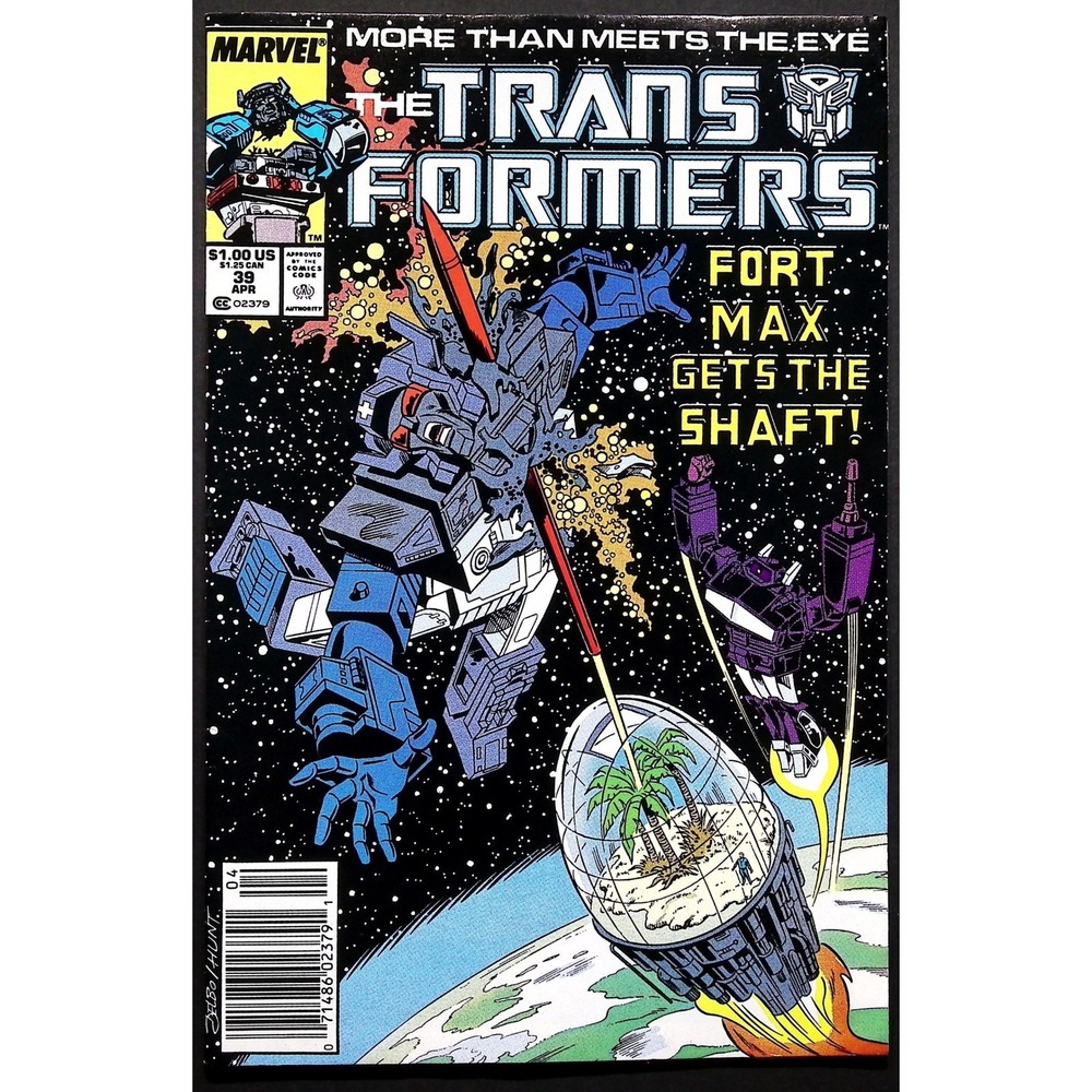 Marvel Comic Book The Transformers #39 Fort Max Gets The Shaft‎ Newsstand 1987